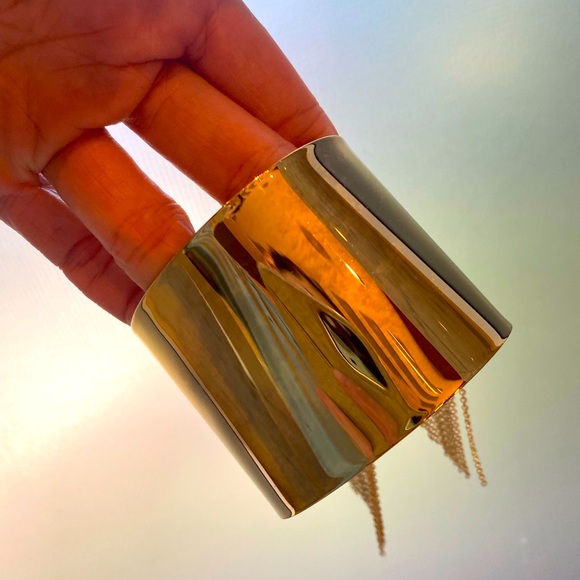 Gold Fringe Cuff Bracelet - Picture 6 of 7